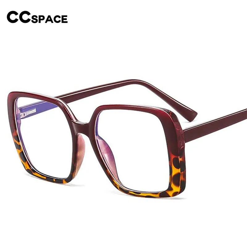 CCspace Women's Full Rim Oversized Square Tr 90 Titanium Eyeglasses 54640