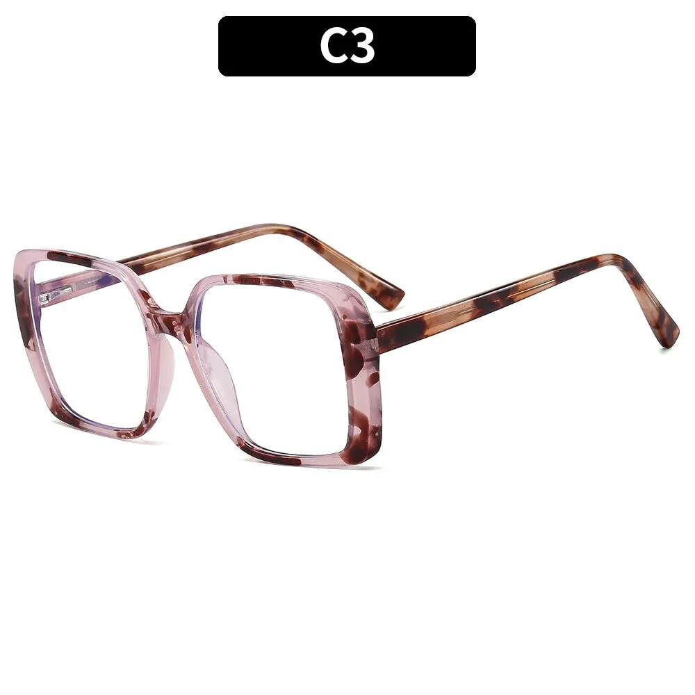 CCspace Women's Full Rim Oversized Square Tr 90 Titanium Eyeglasses 54640