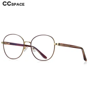 CCspace Women's Full Rim Round Alloy Eyeglasses 56522