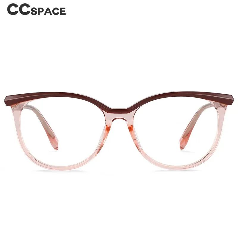 CCspace Women's Full Rim Round Cat Eye Tr 90 Titanium Frame Eyeglasses 54612