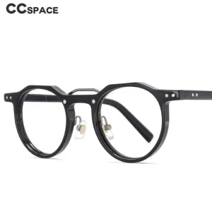 CCSpace Women's Full Rim Round Double Bridge Acetate Alloy Frame Eyeglasses 53894