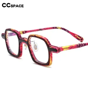 CCspace Women's Full Rim Small Square Acetate Frame Eyeglasses 54470