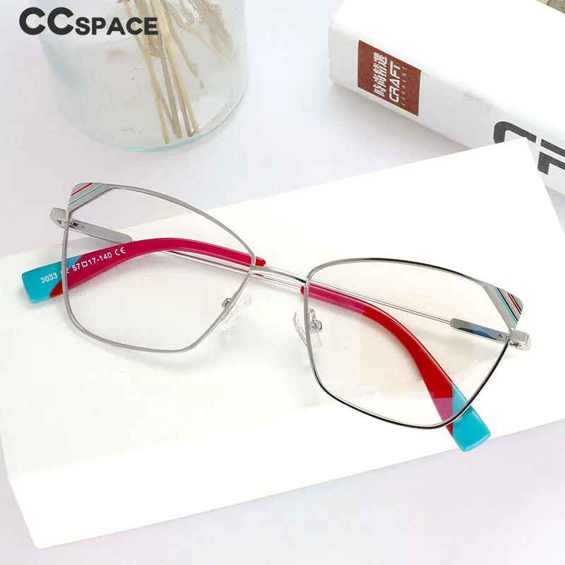 CCspace Women's Full Rim Square Cat Eye Alloy Frame Eyeglasses 54125