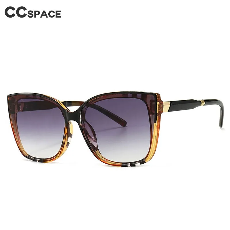 CCspace Women's Full Rim Square Cat Eye Resin Frame Sunglasses 46305