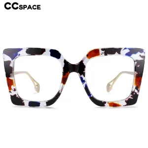 CCspace Women's Oversized Square Cat Eye Resin Alloy Frame Eyeglasses 54242