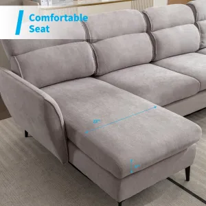 Cecer Living Room Sofa Set, Linen Sofa Sectional Couches for Living Room with Spacious Seat and Sturdy Wooden Frame