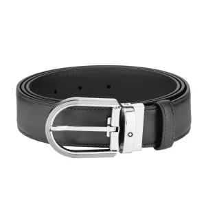 Ceinture à boucle fer à cheval de 35 mm en cuir gris