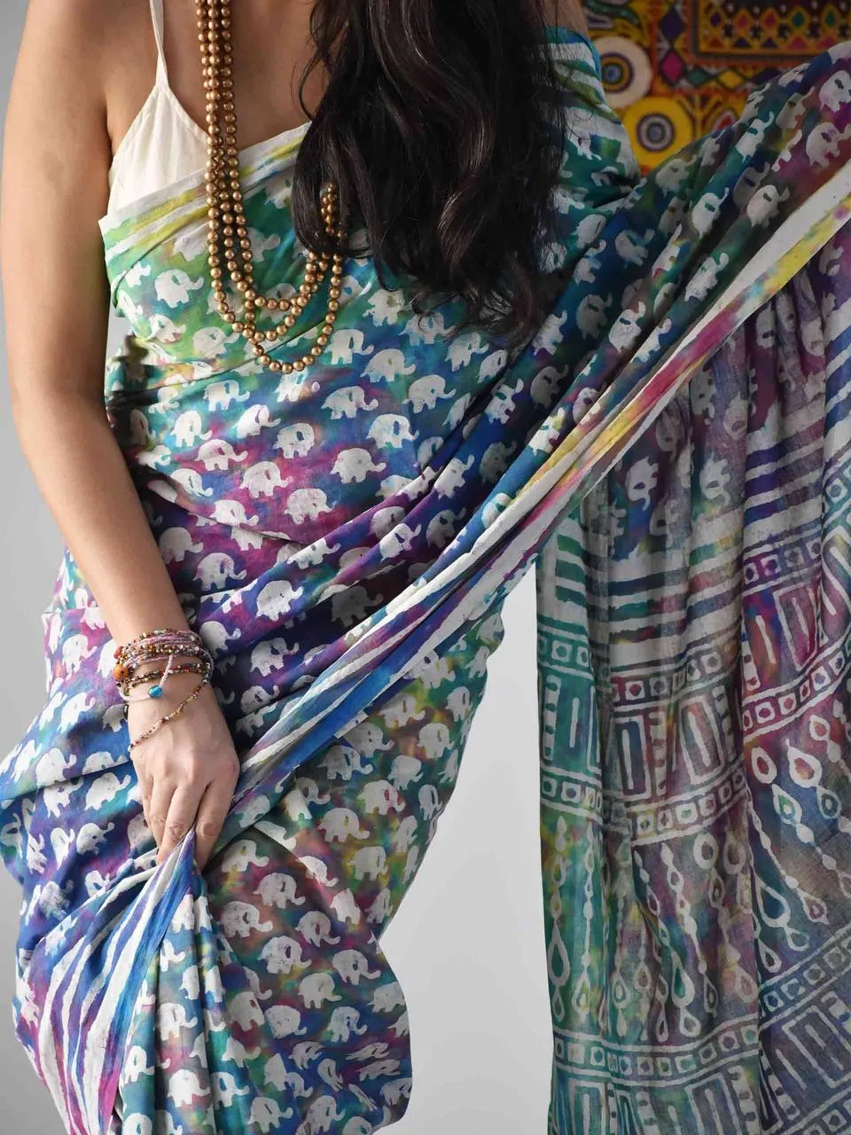 Celebrate Holi in Style with Our Vibrant Digital Print Dola Silk Sarees