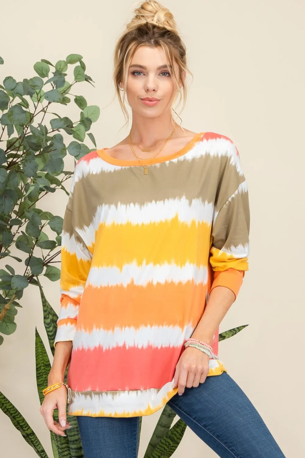 Celeste Full Size Striped Long Sleeve T-Shirt