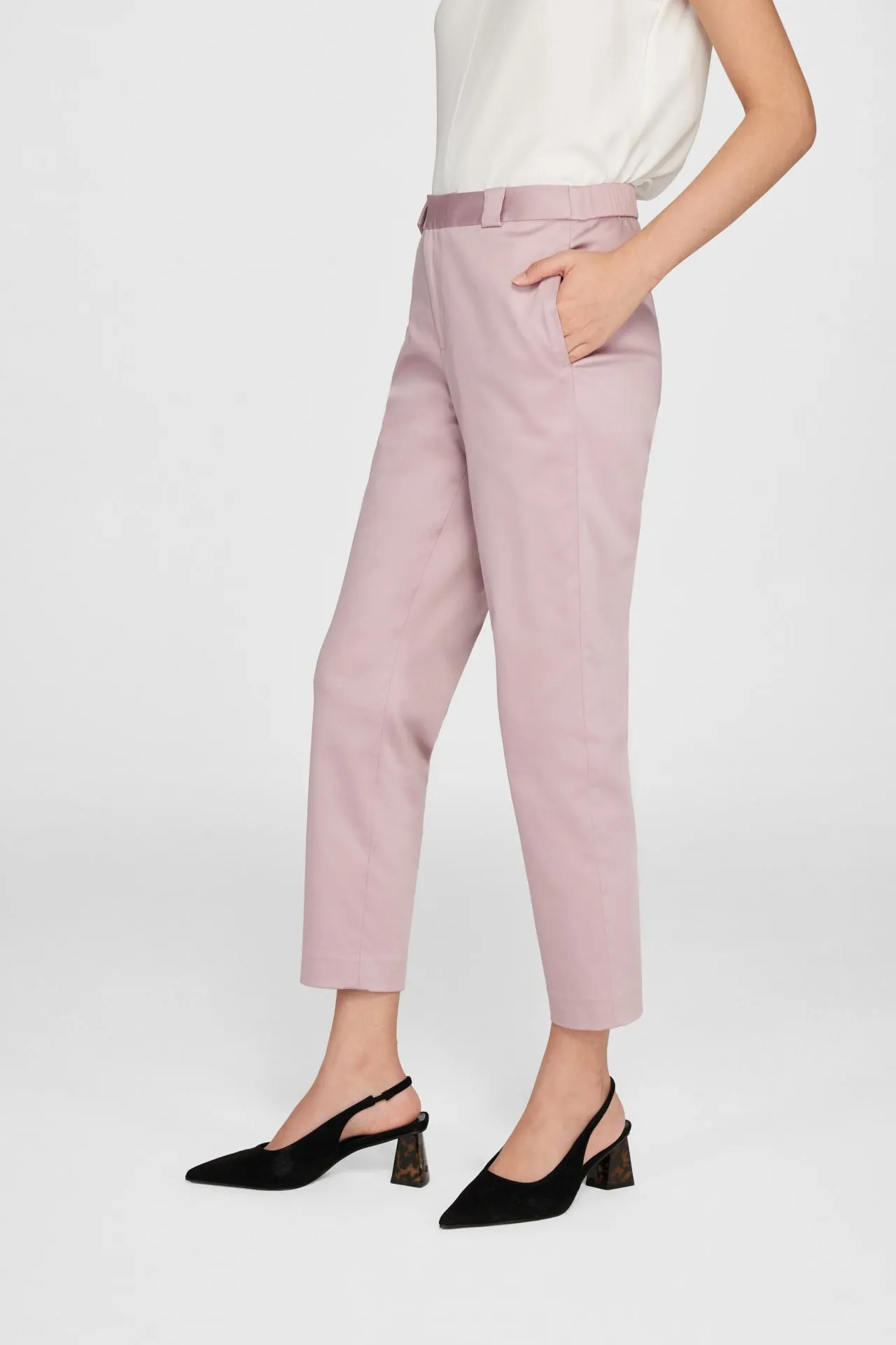 Celeste Stretchable Satin Cigarette Pants