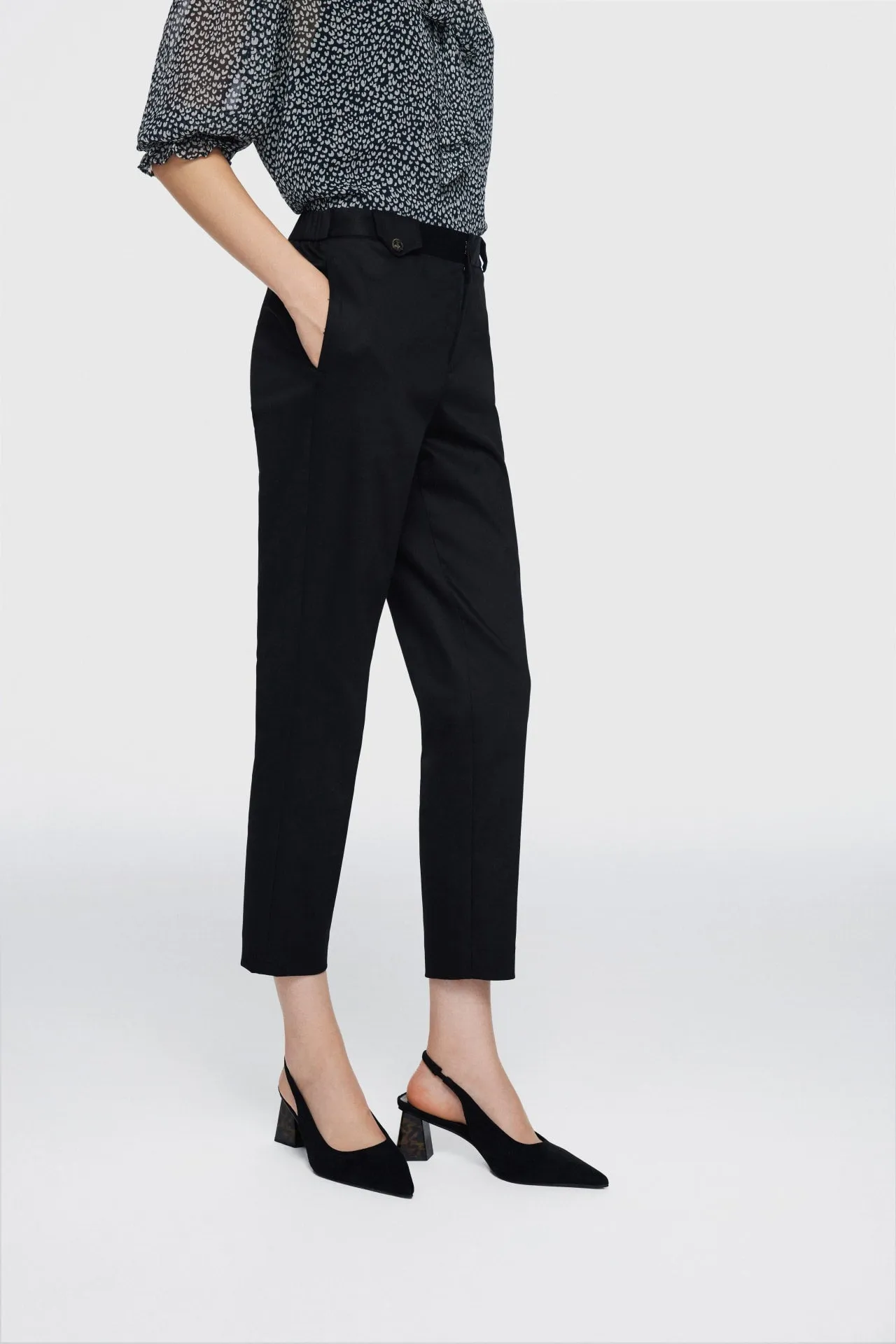 Celeste Stretchable Satin Cigarette Pants