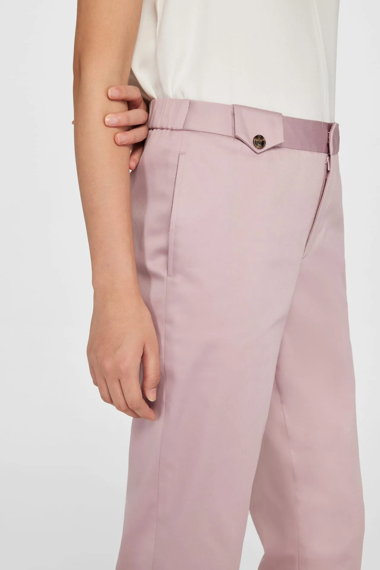 Celeste Stretchable Satin Cigarette Pants