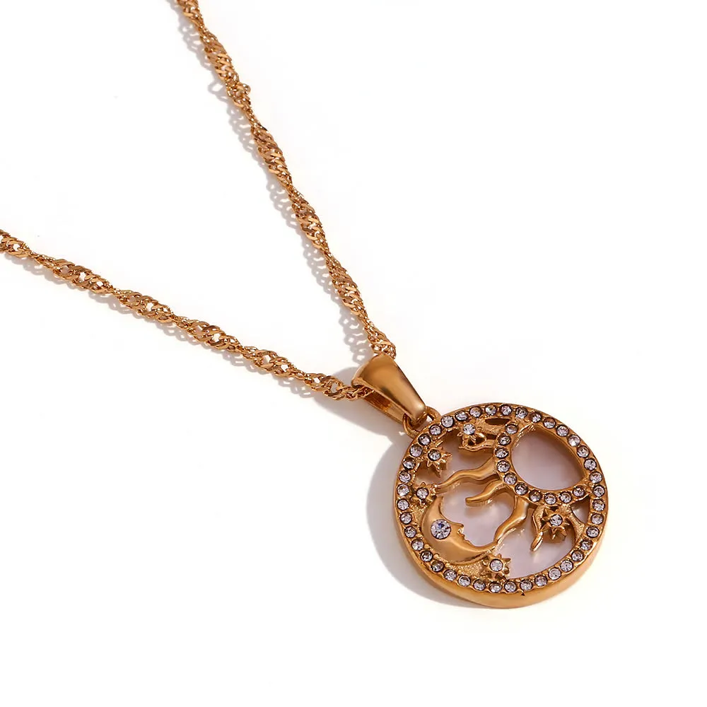 Celestial Harmony - 18K Gold Plated, Waterproof Necklace