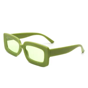 Celestra - Rectangle Square Flat Lens Tinted Sunglasses