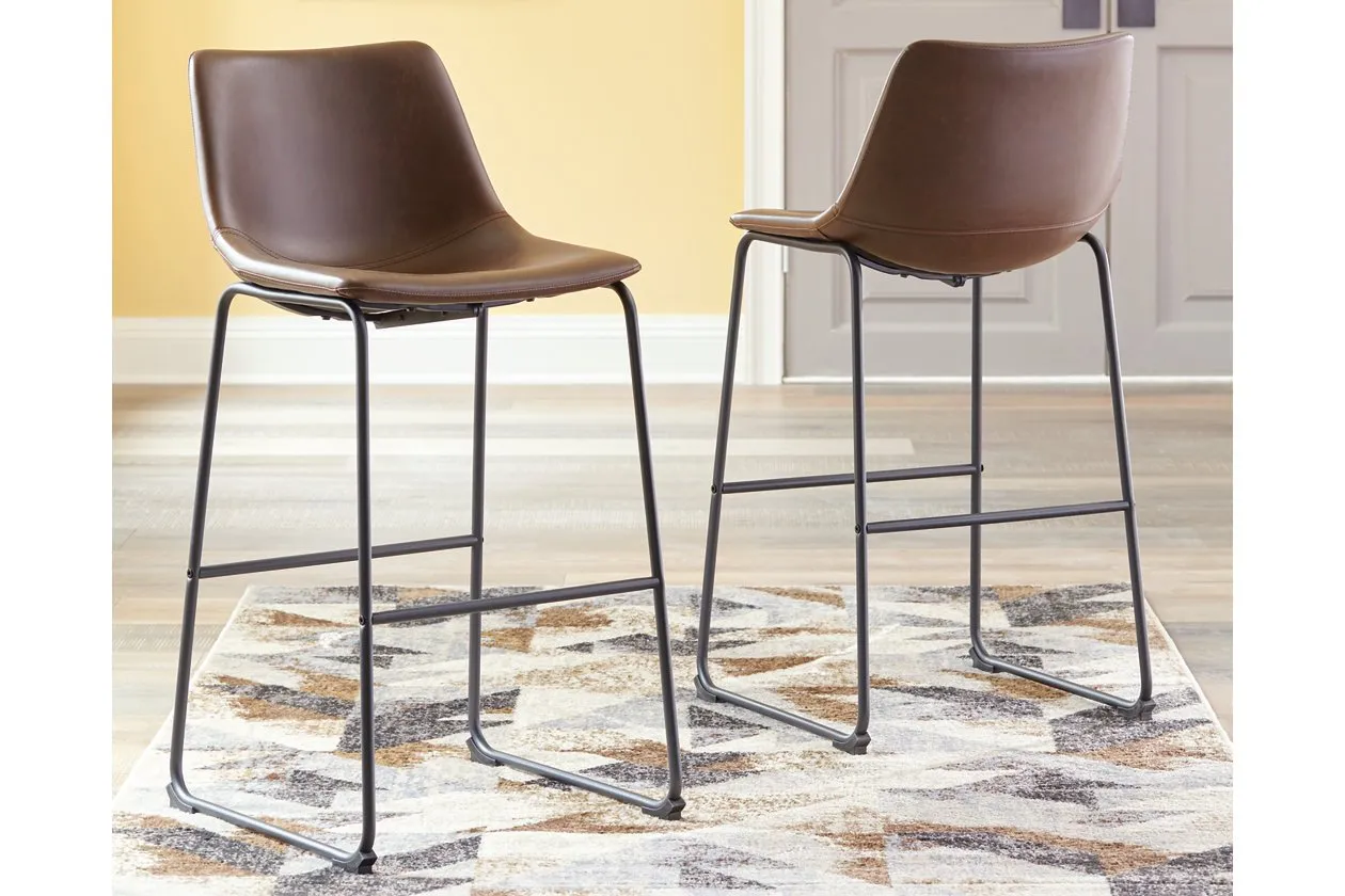 Centiar Brown Pub Height Bar Stool (Set of 2)