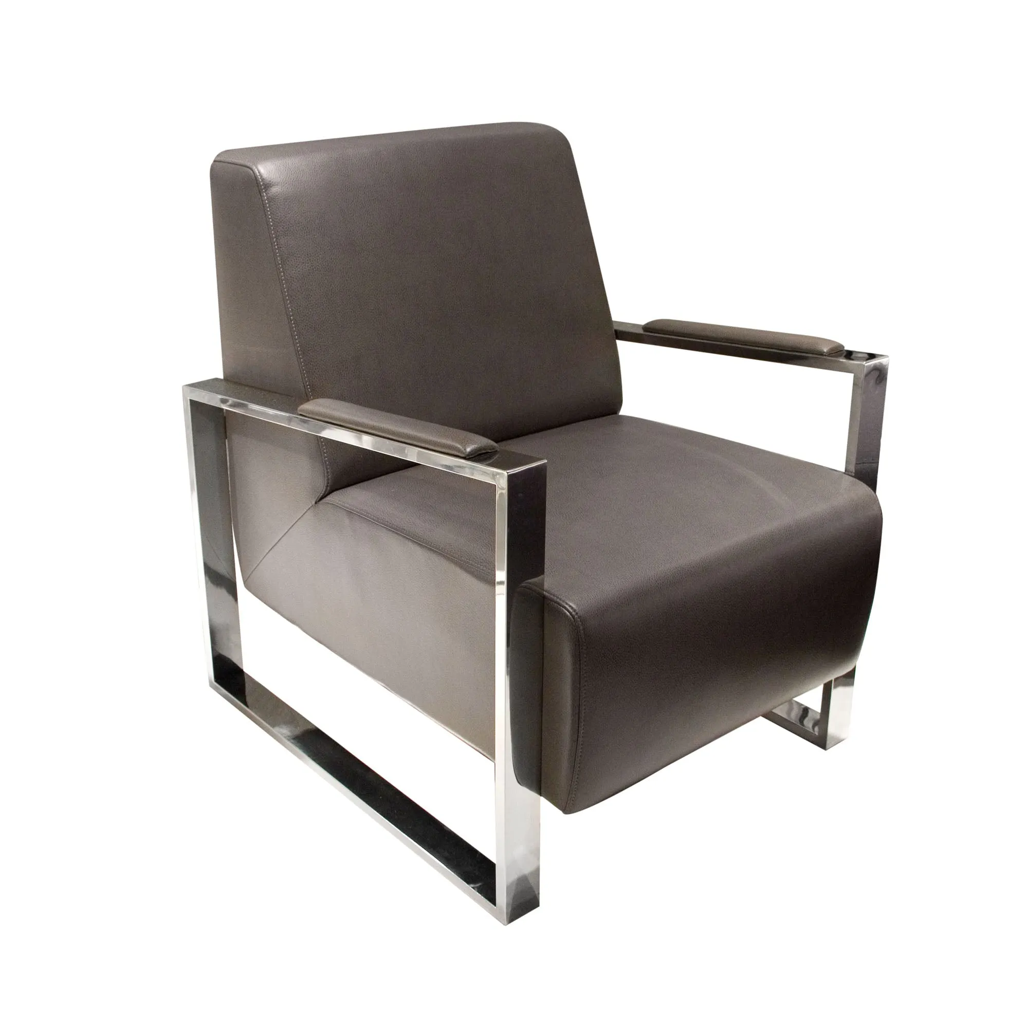 Century Accent Chair w/ Stainless Steel Frame by Diamond Sofa - Elephant Grey