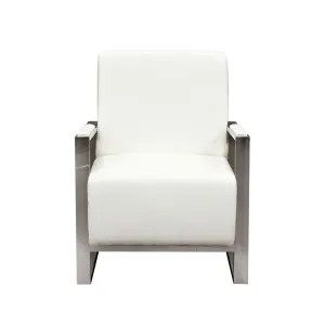 Century Accent Chair w/ Stainless Steel Frame by Diamond Sofa - White