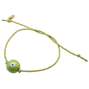 Ceramic Evil Eye Bubble Charm Multicolour Braid Cord Bracelet