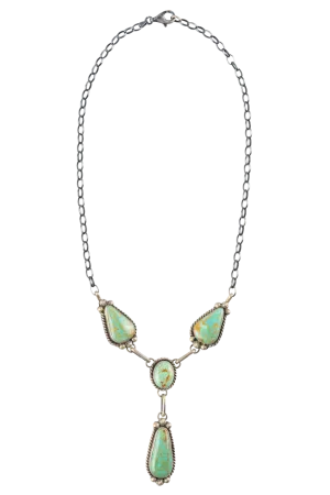 Cerrillos Turquoise & Silver Drop Necklace