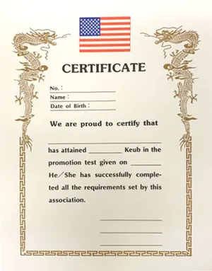 Certificate, Rank , Any Martial Arts