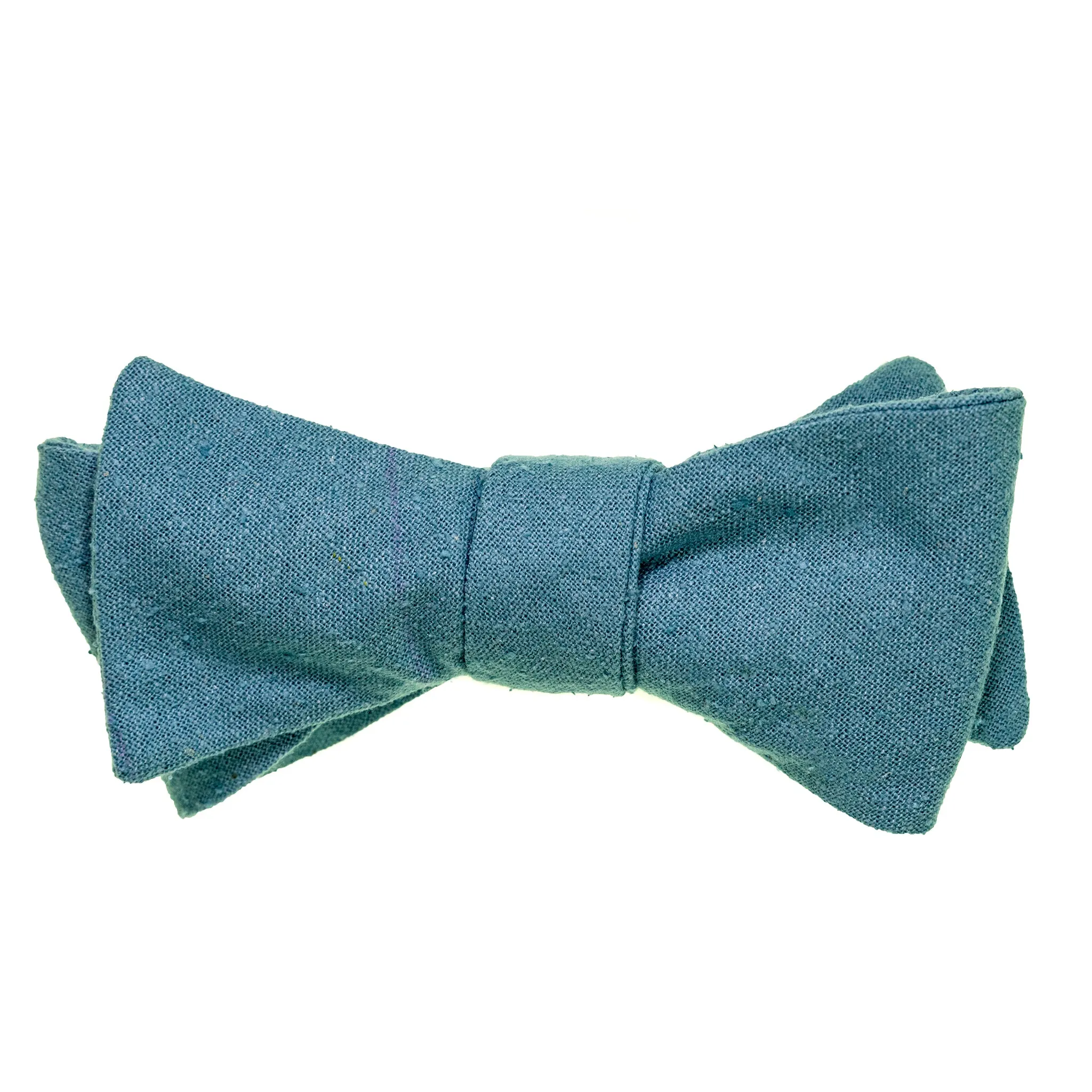 Cerulean Raw Silk Bow Tie