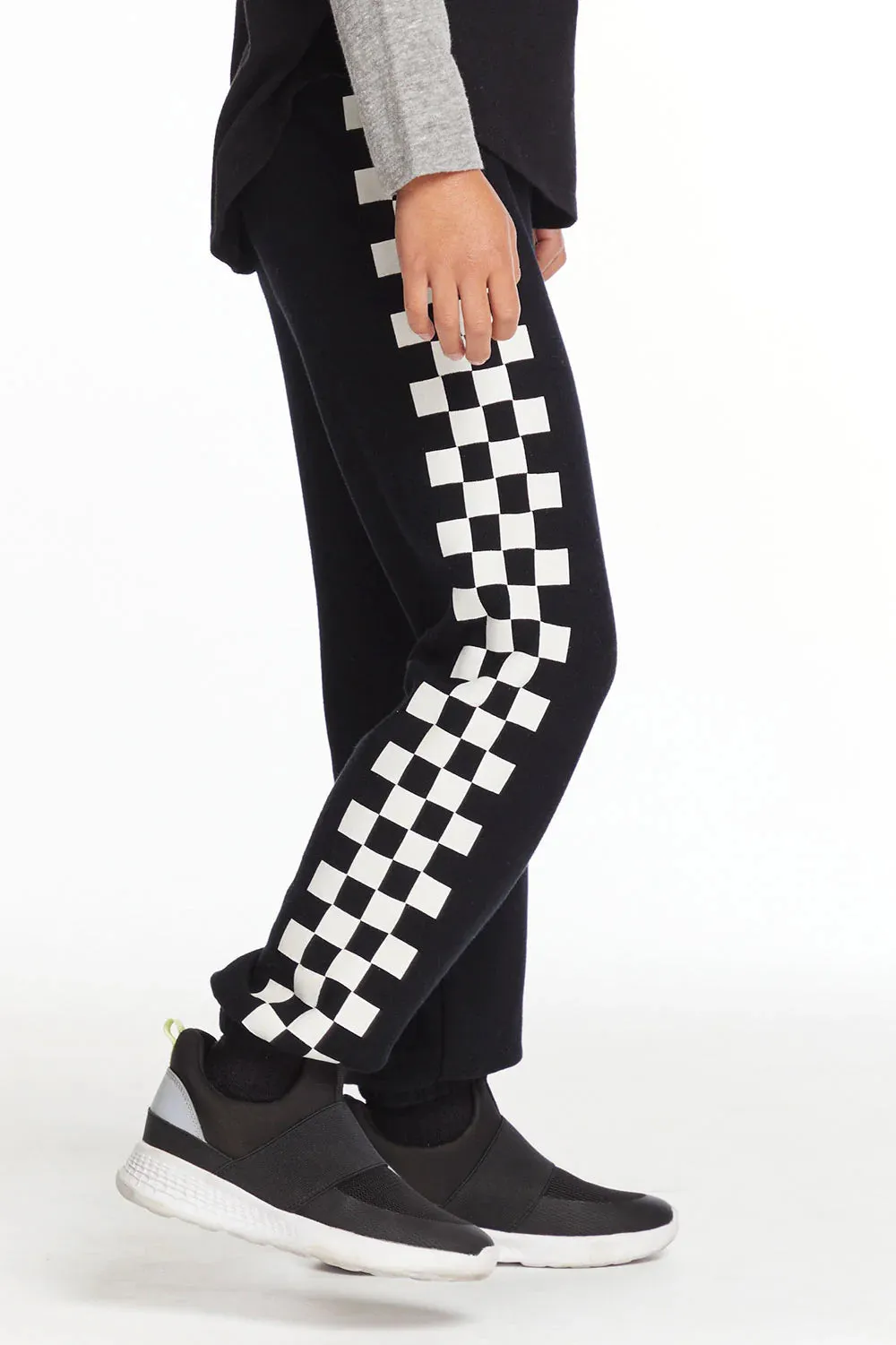 CHA Black Checkered Jogger