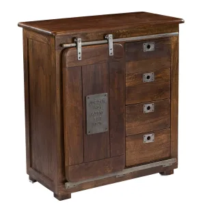 Chad - Four Drawer One Door Cabinet - Warm Brown Mango