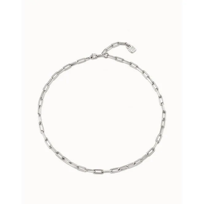 Chain 9 Silver Metal Necklace