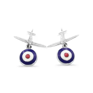 Chain Link Spitfire Plane Cufflinks - Sterling Silver