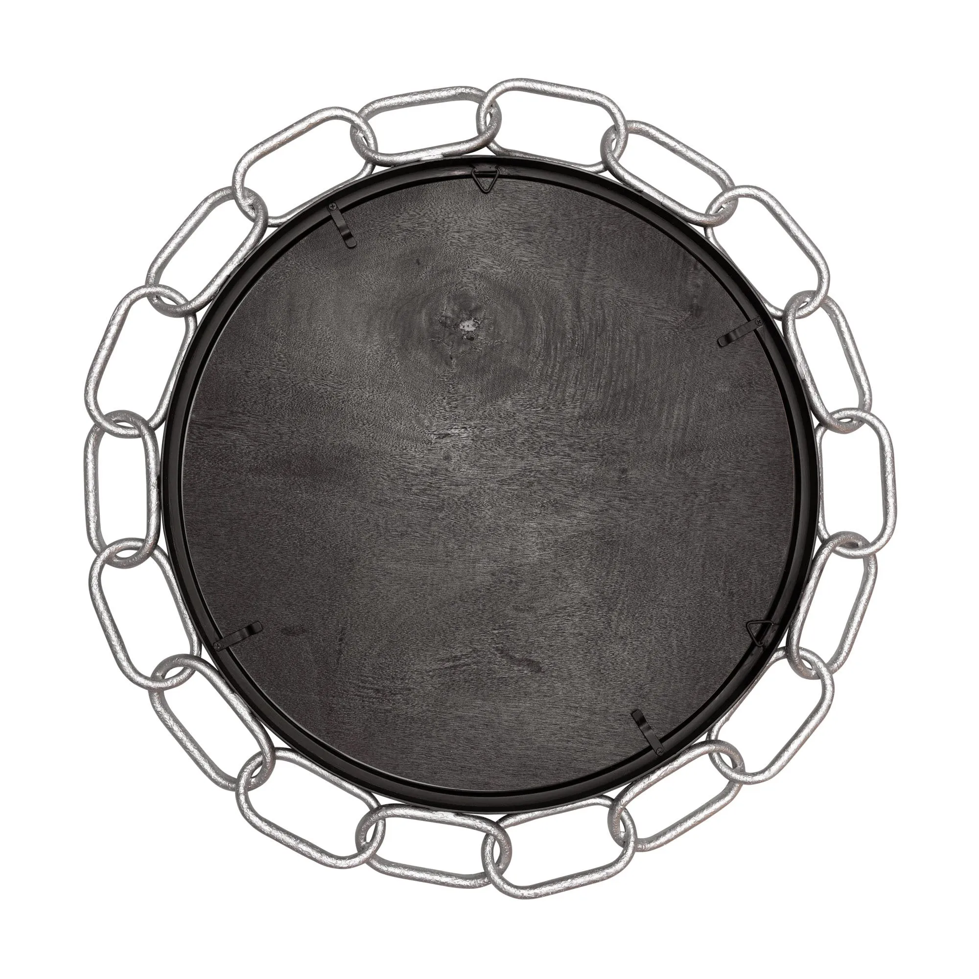 Chains of Love 444MI30MBTS 30-Inch Round Mirror - Matte Black/Textured Silver