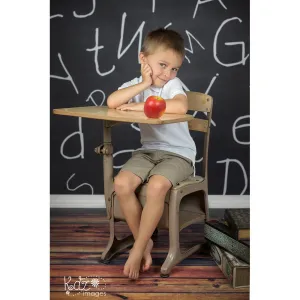 Chalkboard with Letters Printed Backdrop