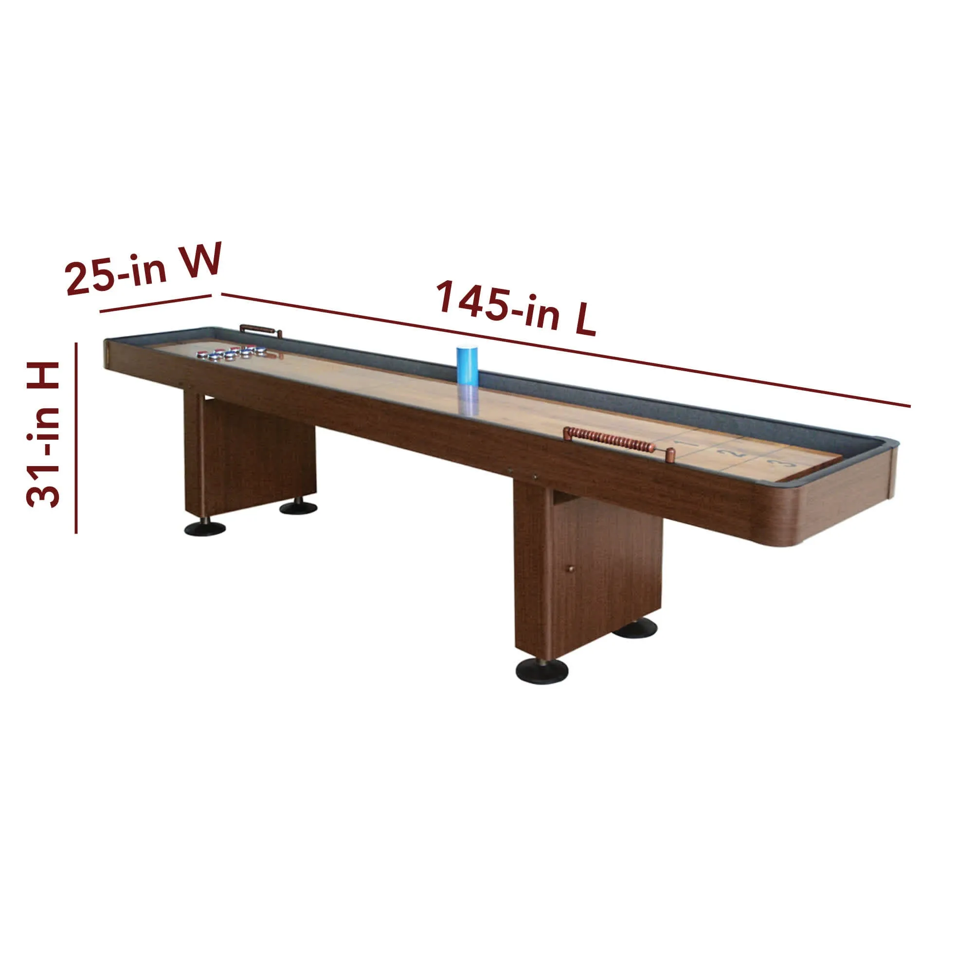 Challenger Shuffleboard Table - Walnut Finish