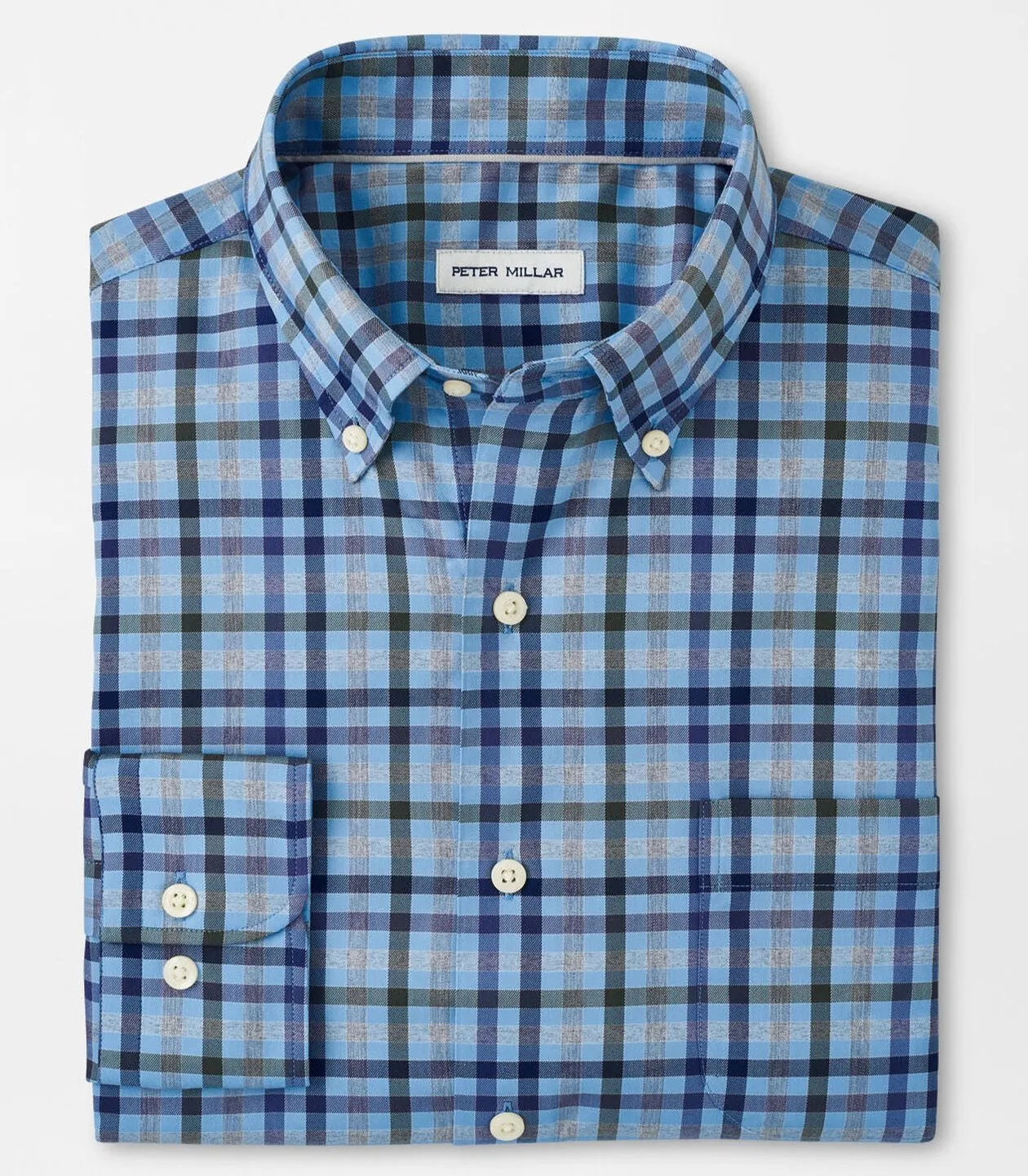 Chambly Crown Lite Cotton-Stretch Sport Shirt in Cottage Blue by Peter Millar