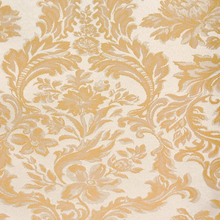 Champagne 68" Round Miranda Damask Tablecloth