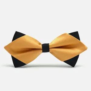 Champagne Diamond-Tip Tuxedo Bow Tie