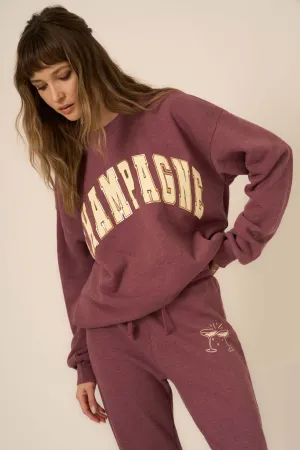 Champagne Foil Sweatshirt - Heathered Merry Merlot