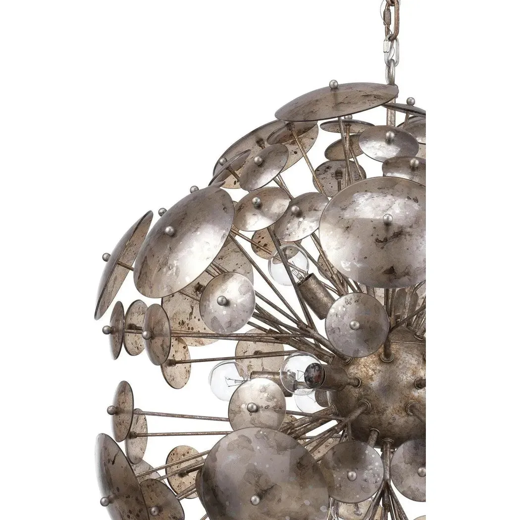 Champagne Iron and Glass Constellation Round Chandelier