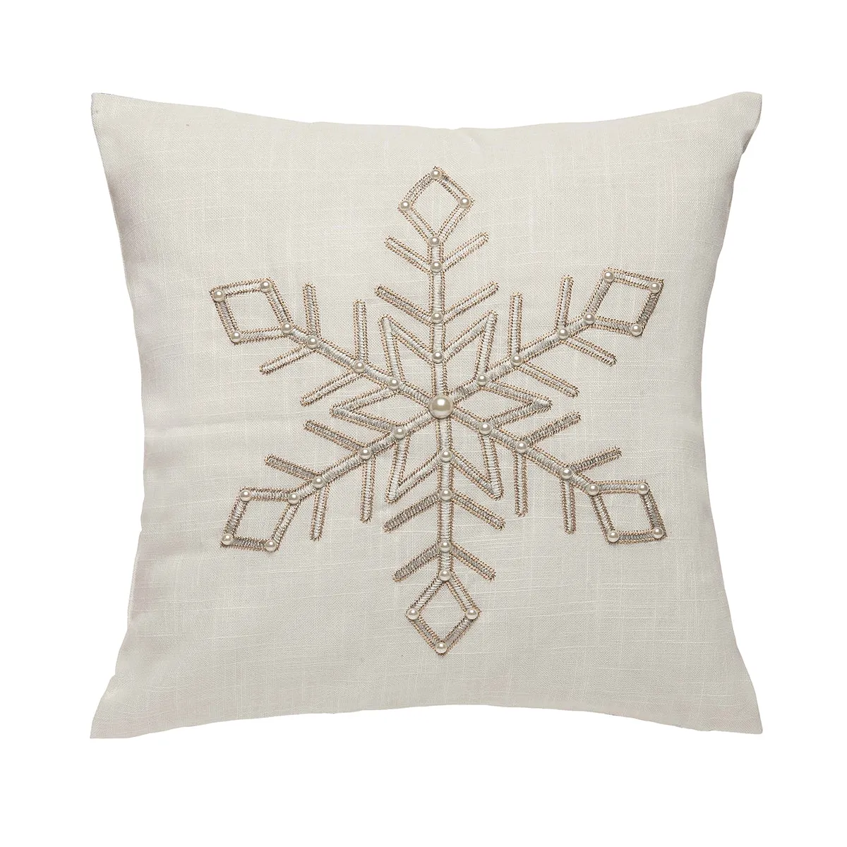 Champagne Snowflake Pillow