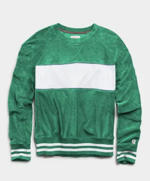 Champion Terry Colorblock Sweatshirt in Turf Green