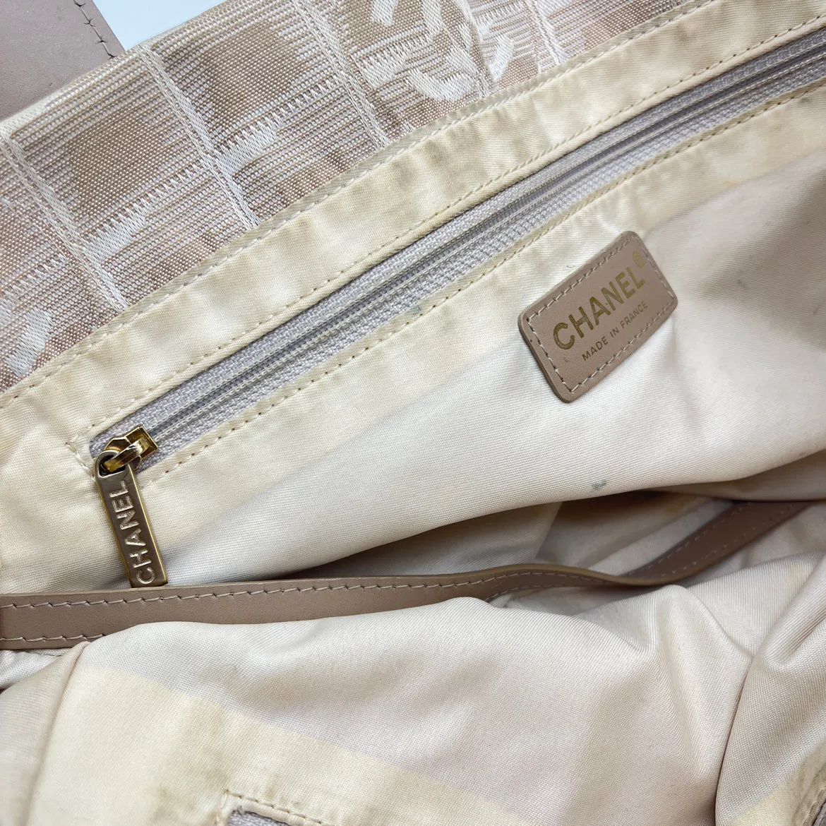 Chanel Nylon Travel Line Tote Ivory Handbag