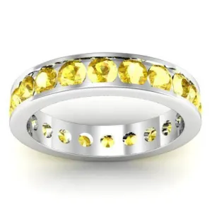 Channel Set Yellow Sapphire Eternity Ring