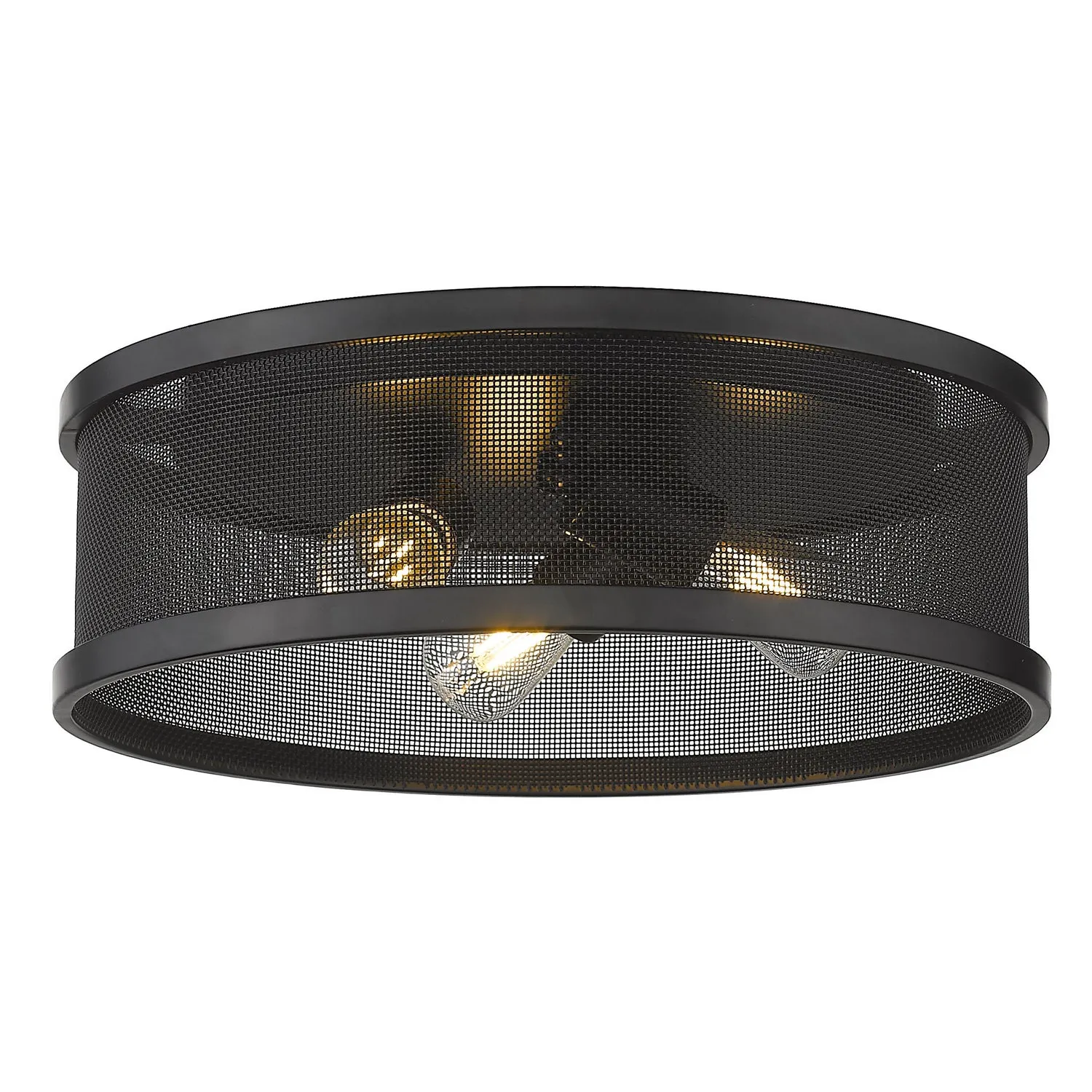 Channing 15" Flush Mount in Matte Black with Matte Black Shade