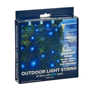 Chanuka Led Light String,outdoor,20 Blue Micro Led,batt,8',colrbx