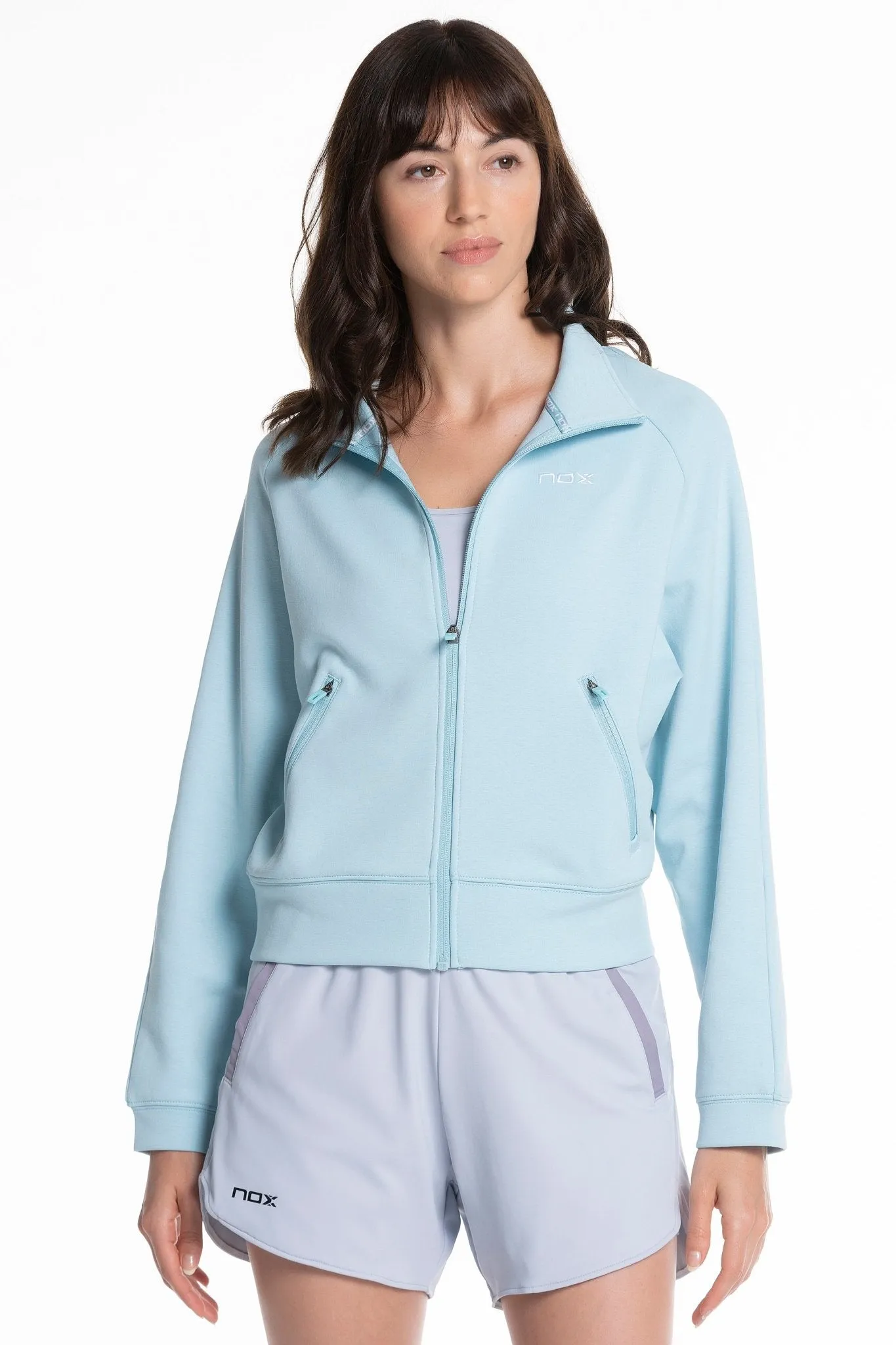 Chaqueta Deportiva padel Mujer PRO azul cielo