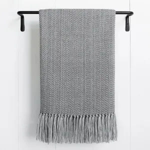 Charcoal & Gray Handwoven Alpaca Throw