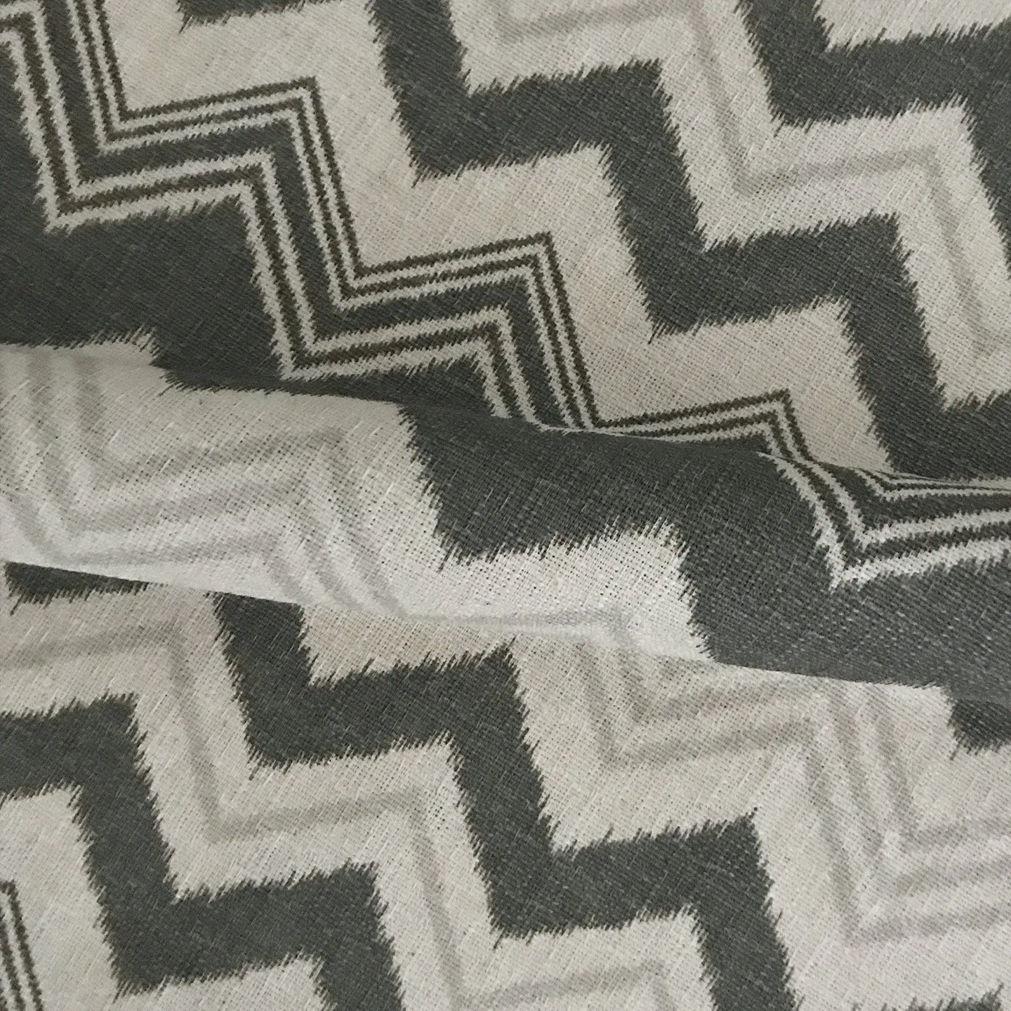 Charcoal Chevron Linen Luxury Upholstery Fabric