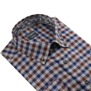 Charcoal Gingham Pattern Shirt Timeless Elegance