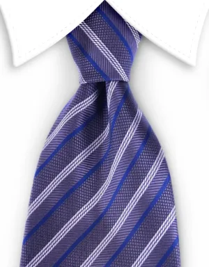 Charcoal Gray, Blue, White Striped 4" Wide Tie