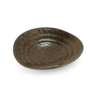 Charcoal Gray Round Plate 7.48" x 7.17"