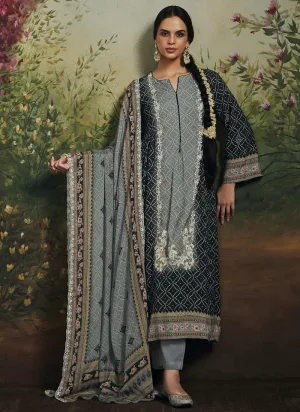 Charcoal Grey Chikankari Embroidery Salwar Kameez Suit